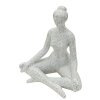 Donnina Yoga Silver Dekorfigur Polyresin Weiß Silber 20,5x15,5x23 cm