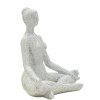 Donnina Yoga Silver Dekorfigur Polyresin Weiß Silber 20,5x15,5x23 cm