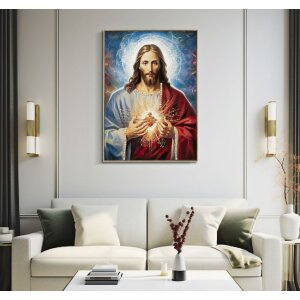 Mauro Ferretti Wandbild Jesus mit Rahmen 72x4x102 cm