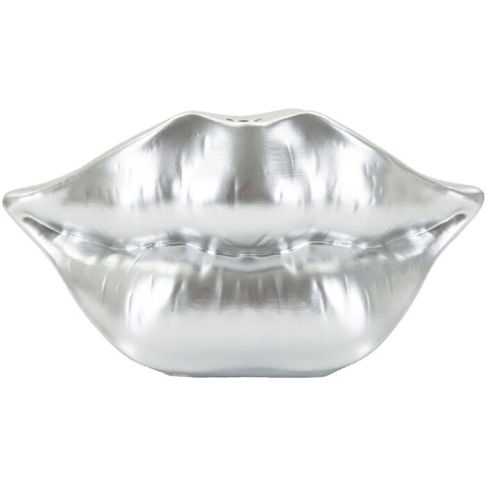 Mauro Ferretti Vase Mundlippe 23x8x12 cm silber