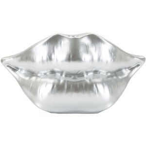 Mauro Ferretti Vase Mundlippe 23x8x12 cm silber