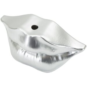 Mauro Ferretti Vase Mundlippe 23x8x12 cm silber