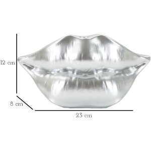 Mauro Ferretti Vase Mundlippe 23x8x12 cm silber