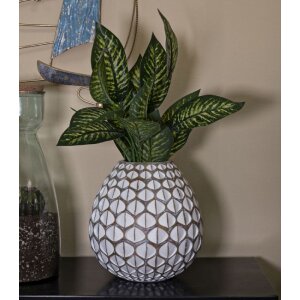 Mauro Ferretti Vase Tibet Ø 27x27 cm weißwäsche