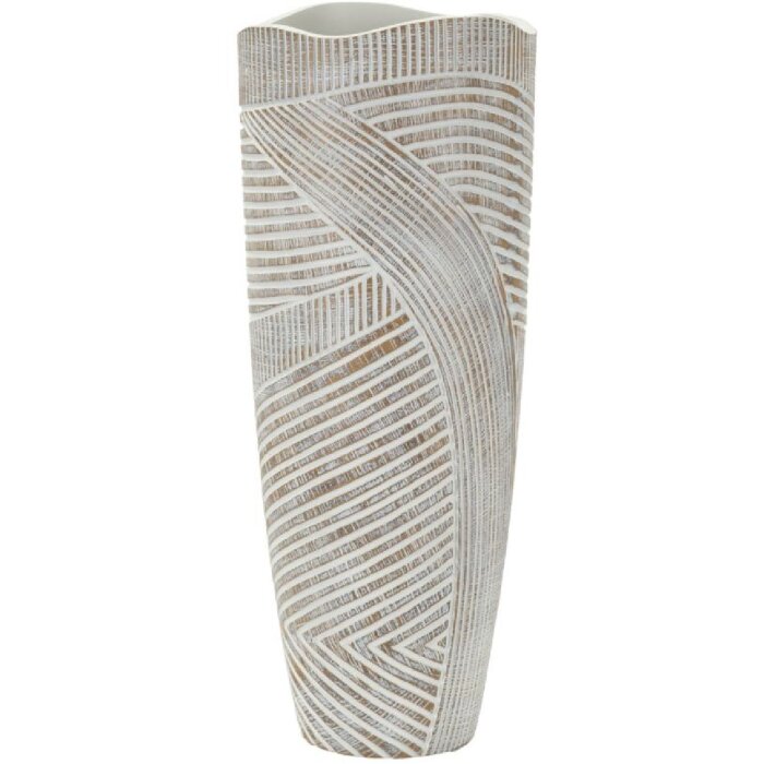 Mauro Ferretti Vase Holzig Ø 18x45 cm weißwäsche