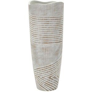Mauro Ferretti Vase Holzig Ø 18x45 cm weißwäsche