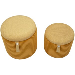 Bolzano Комплект пуфов с ящиком для хранения, горчичный,...