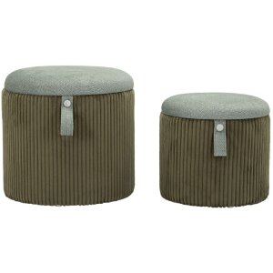 Набор пуфов с местом для хранения Болонья, 2 шт., зеленый