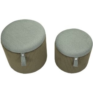 Набор пуфов с местом для хранения Болонья, 2 шт., зеленый