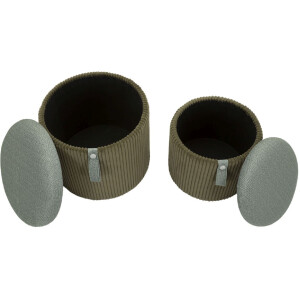 Набор пуфов с местом для хранения Болонья, 2 шт., зеленый