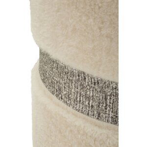 Saint-Moritz Puff-Set 2-teilig Creme Ø40x47 cm Ø32x38 cm mit Stauraum