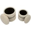 Saint-Moritz Puff-Set 2-teilig Creme Ø40x47 cm Ø32x38 cm mit Stauraum