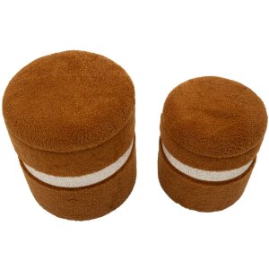 Saint-Moritz Aufbewahrungshocker Set 2tlg Ø40x47cm Ø32x38cm Braun