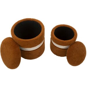 Saint-Moritz Aufbewahrungshocker Set 2tlg Ø40x47cm Ø32x38cm Braun