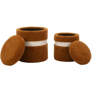Saint-Moritz Aufbewahrungshocker Set 2tlg Ø40x47cm Ø32x38cm Braun