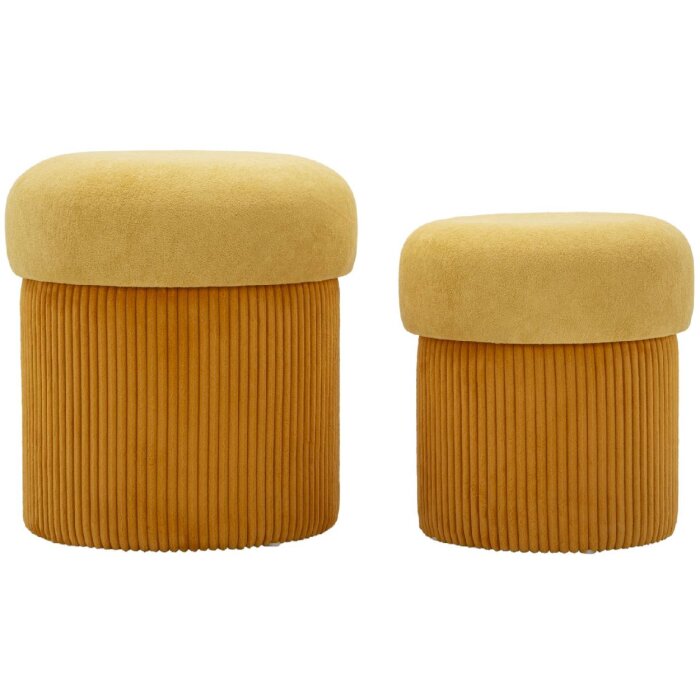 Комплект пуфов Aspen с местом для хранения Горчичный 2 шт.