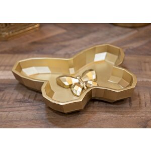 Чаша декоративная Butterfly 20,5x17,5x3 см золотая