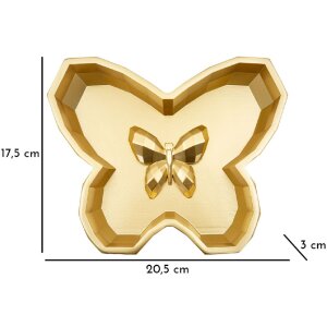 Чаша декоративная Butterfly 20,5x17,5x3 см золотая