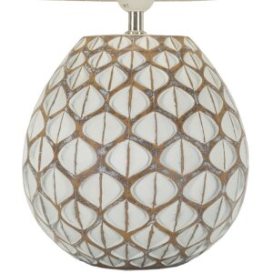 Mauro Ferretti Tischlampe Tibet Ø35x52 cm White Wash E27 Polyresin