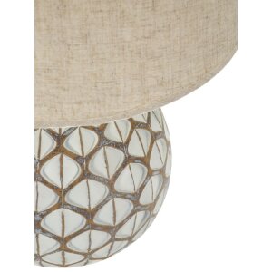 Mauro Ferretti Tischlampe Tibet Ø35x52 cm White Wash E27 Polyresin