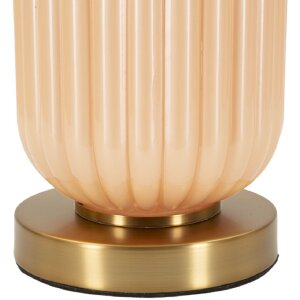 Perly Настольная лампа с рифленым стеклянным основанием, перламутр и золото, 35,5x64 см