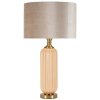 Perly Настольная лампа с рифленым стеклянным основанием, перламутр и золото, 35,5x64 см