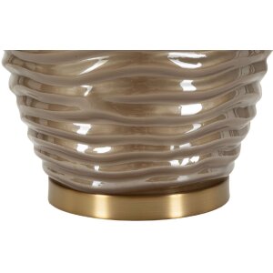 Prague Tischleuchte Glas Eisen Stoff Braun Gold Ø45.5x79cm E27 max40W