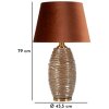 Prague Tischleuchte Glas Eisen Stoff Braun Gold Ø45.5x79cm E27 max40W