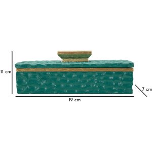 Mauro Ferretti Коробка для хранения Grent 18,8x6,4x10,8 см зелено-золотая