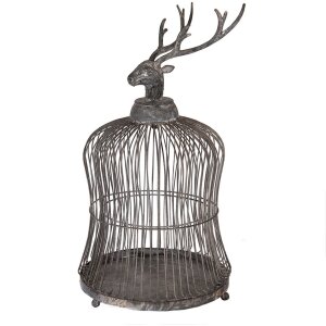 Clayre & Eef Dekorativer Vogelkäfig Hirschkopf...
