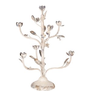 Clayre & Eef 5Y1370 Kerzenständer Beige Grau...