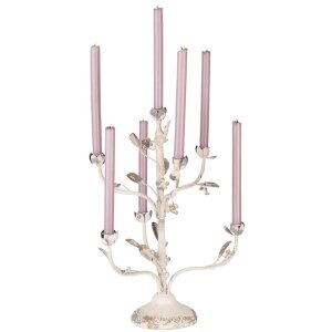 Clayre & Eef 5Y1370 Kerzenständer Beige Grau...