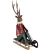 Clayre & Eef Декофигура Олень на санях 27x10x31 см