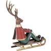Clayre & Eef Декофигура Олень на санях 27x10x31 см