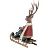 Clayre & Eef Декофигура Олень на санях 27x10x31 см