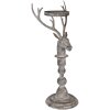 Подсвечник Clayre & Eef Олень Античный серый 17x14x42 см