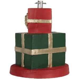 Clayre & Eef Weihnachtsbaumständer Geschenkbox Ø44x54cm Grün Rot Gold