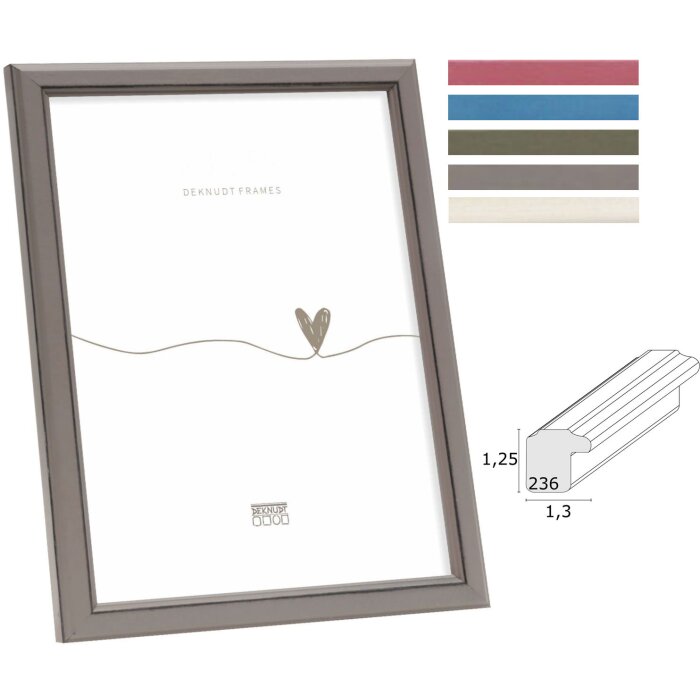 Deknudt S236F Holz-Bilderrahmen Klarglas 10x15 bis 20x30 cm 5 Farben
