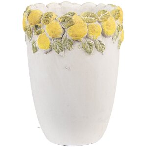 Clayre & Eef 6TE0570S Blumentopf Weiß Gelb...