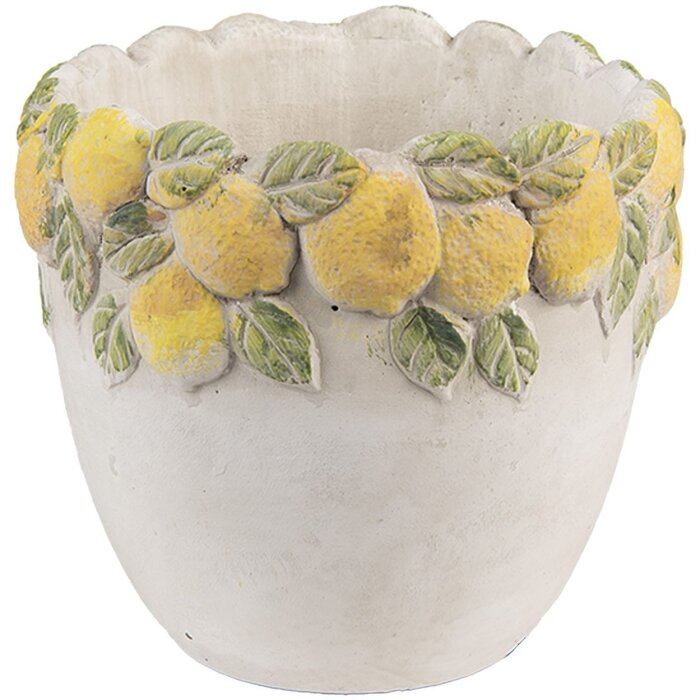 Clayre & Eef 6TE0571 Цветочный горшок "Лимон", 14x12 см