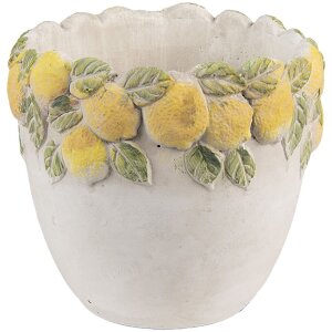 Clayre & Eef 6TE0571 Blumentopf Zitronenmotiv...