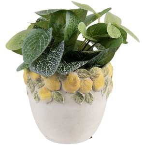 Clayre & Eef 6TE0571 Blumentopf Zitronenmotiv...