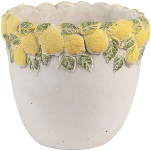 Clayre & Eef Blumentopf Zitronenrelief...