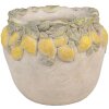 Clayre & Eef Цветочный горшок с лимонами бежевый 22x19 см