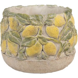 Clayre & Eef Blumentopf Zitronenmotiv Ø19x15cm...