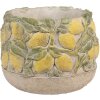 Clayre & Eef Blumentopf Zitronenmotiv Ø19x15cm Stein mediterran