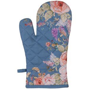 Clayre & Eef FFA44BL Ofenhandschuh Blau Blumen 18x30...