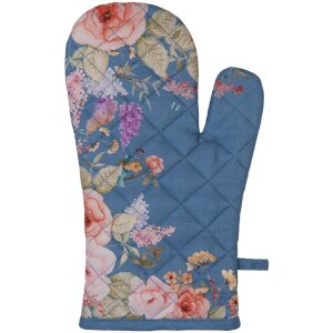 Clayre & Eef FFA44BL Ofenhandschuh Blau Blumen 18x30...
