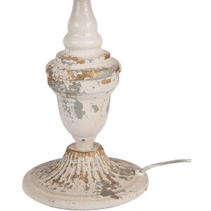 Clayre & Eef Настольная лампа Ø36x55 см, E27, бежево-серая, винтаж