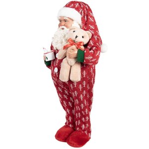Clayre & Eef 66228 Weihnachtsmann Dekofigur Rot Weiß 45 cm